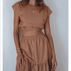 AURA the Label Luna skirt set in tan